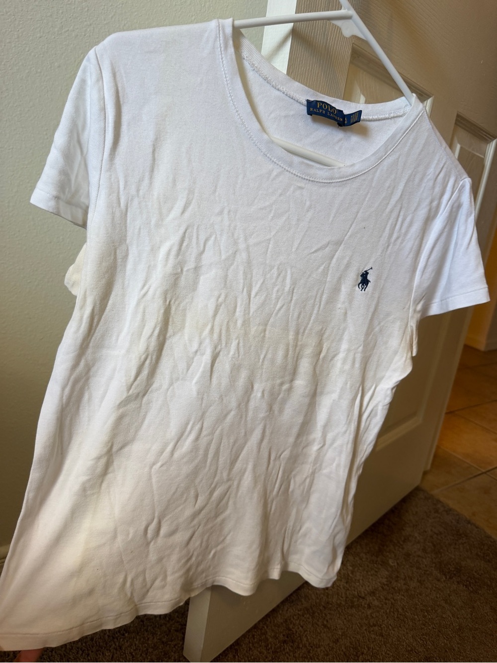 Polo by Ralph Lauren White Short Sleeve Crew Tee with Navy Pony